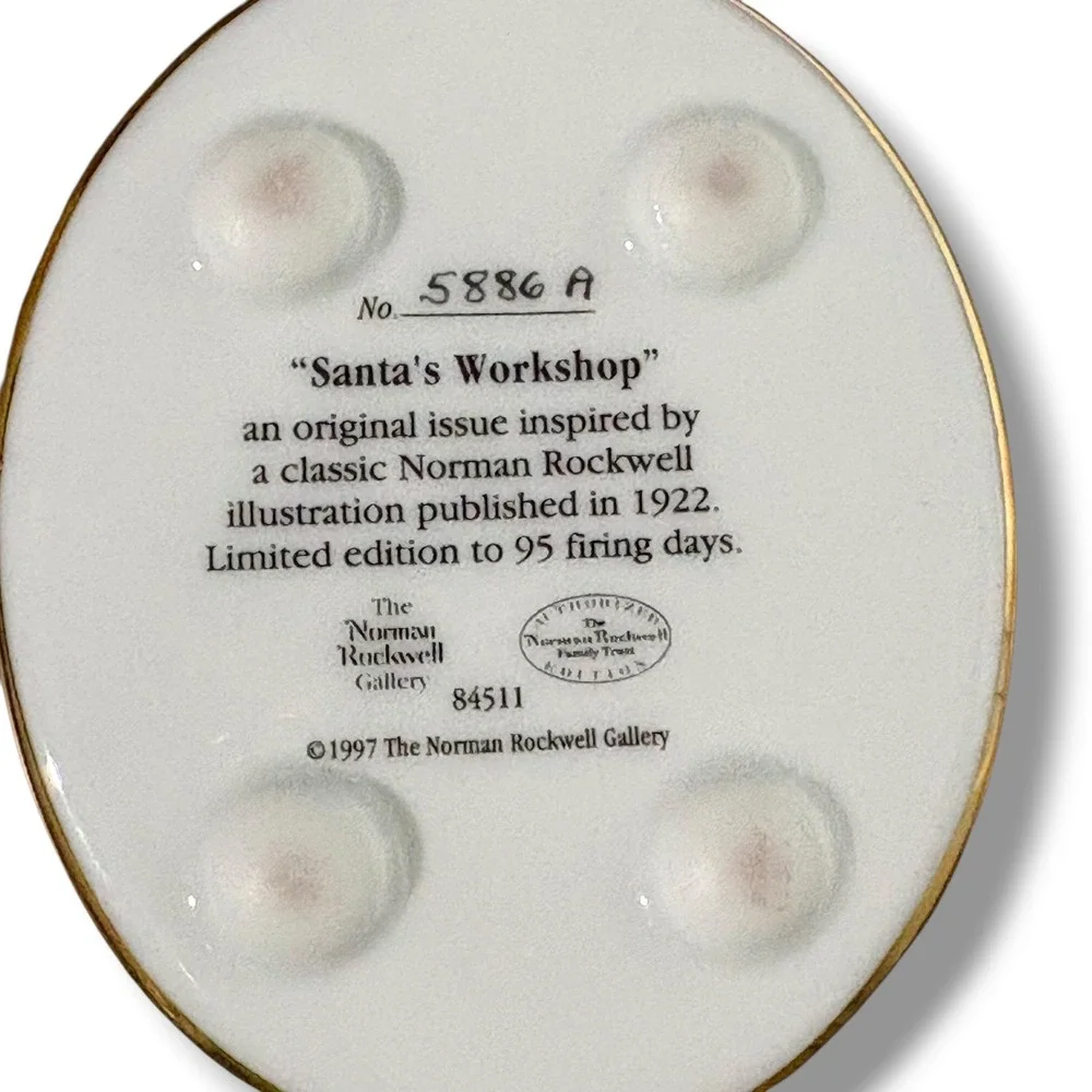 Norman Rockwell Santa's Workshop Musical Trinket Box 1997 Limited Edition 5886A